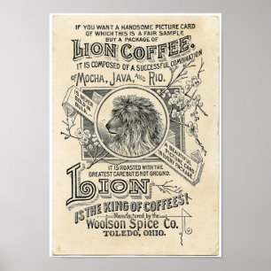 Alte Werbung Lion Coffee Poster