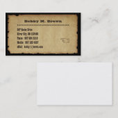 Alte Western-Art Visitenkarte (Vorne/Hinten)