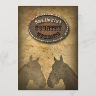 alte Western-Cowboy-Land-Hochzeitseinladung Einladung