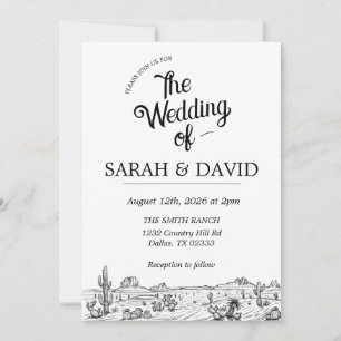 Alte Western Hochzeitseinladung Einladung