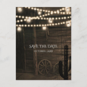 Alte Western-Saloon-Rustical-Wedding-Einladung zum Ankündigungspostkarte