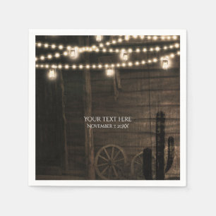 Alte Western-Saloon- und Lichter-Rustical-Hochzeit Serviette