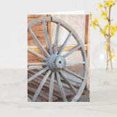 Alte Western-Wagenrad-Grußkarte Karte (Gelbe Blume)