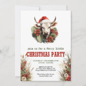 Alte Western-Weihnachtsfeier bearbeitbare digitale Einladung (Vorderseite)