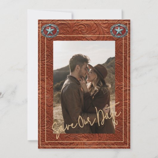 Alte Westgrenze Hochzeit retten Datum Einladung (Vorderseite)