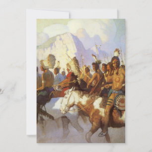 Alte westliche Kunst, Indian War Party von NC Wyet Einladung