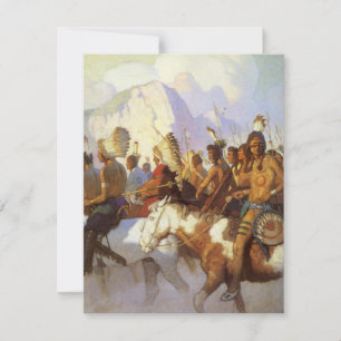 Alte westliche Kunst, Indian War Party von NC Wyet Einladung