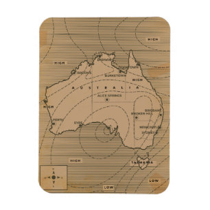 Alte Wetterkarte von Australien Magnet
