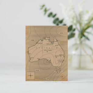 Alte Wetterkarte von Australien Postkarte