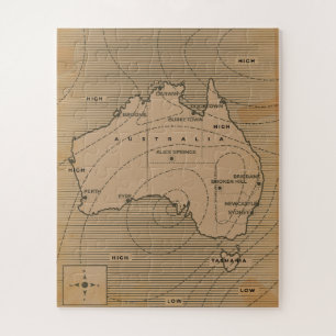 Alte Wetterkarte von Australien Puzzle