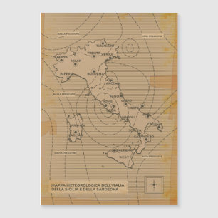 Alte Wetterkarte von Italien, Scilly und Sardinien Magnetkarte