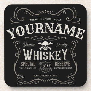 Alte Whiskey-Etikette Personalisierte Vintage-Liqu Getränkeuntersetzer