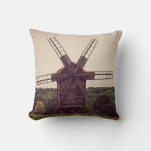 Alte Windmühle. Herbstlandschaft. ukrainische Arch Kissen