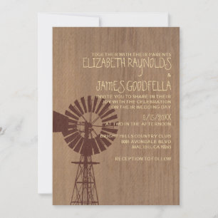 Alte Windmühlen-Hochzeitseinladungen Einladung