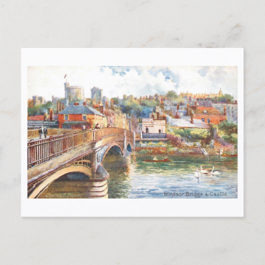 Alte Windsorbrücke und Schloss Postkarte (Vorderseite)