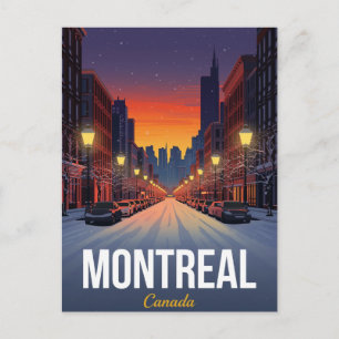Alte Winterliche Schneebedeckte Straße in Montreal Postkarte