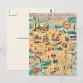 Alte Wisconsin-Karte Postkarte (Vorne/Hinten)