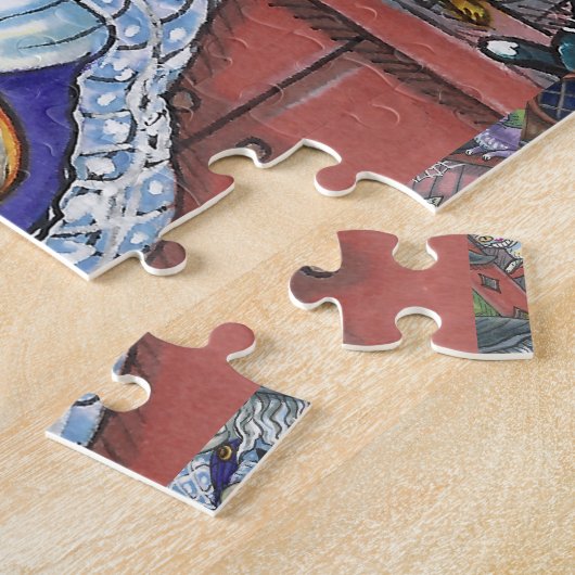 ALTE WITCH GLÜCKLICHE ZUHAUSE, VIELE KATZEN UND EI PUZZLE (Seite)