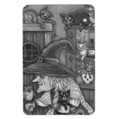 ALTE WITCH HAPPY ZUHAUSE, CATS & OWL BLK/WHEN HALL MAGNET (Vertikal)