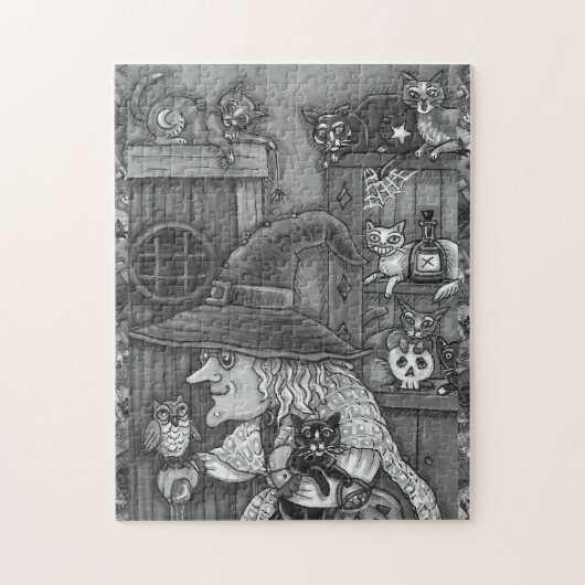 ALTE WITCH HAPPY ZUHAUSE, CATS & OWL BLK/WHEN HALL PUZZLE (Vertikal)