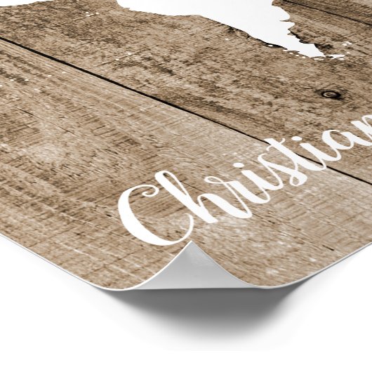 Alte Wood World Map Gust Book Alternative Sign Poster (Ecke)