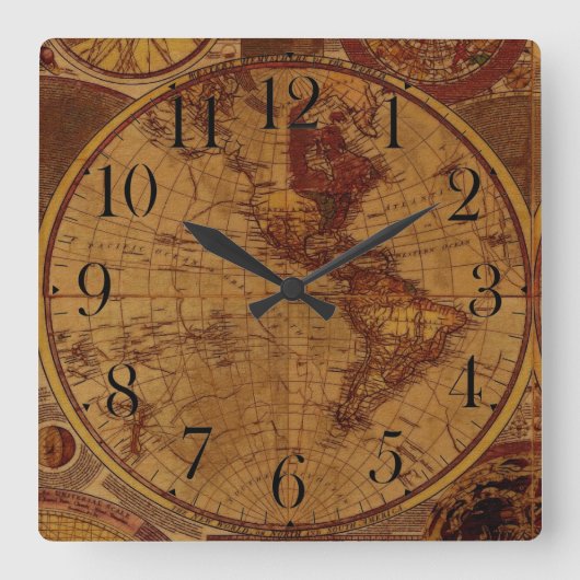 Alte World Map Antike Geschichte Designer Uhr (Vorderseite)