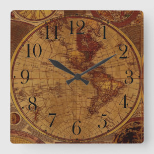 Alte World Map Antike Geschichte Designer Uhr