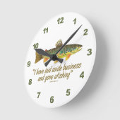 Alte Worte der Fischerei Runde Wanduhr (Winkel)