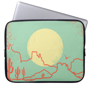 Alte Wüstenlandschaft mit Kakteen und Canyon. Laptopschutzhülle