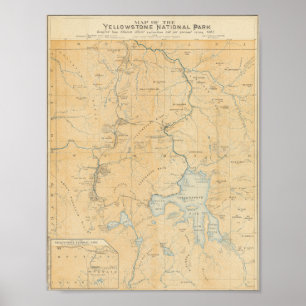 Alte Yellowstone National Park Karte Poster