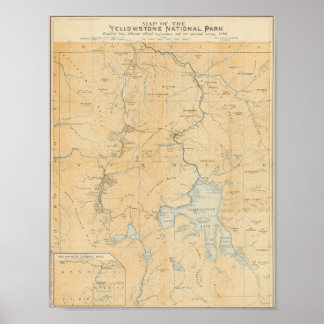 Alte Yellowstone National Park Karte Poster