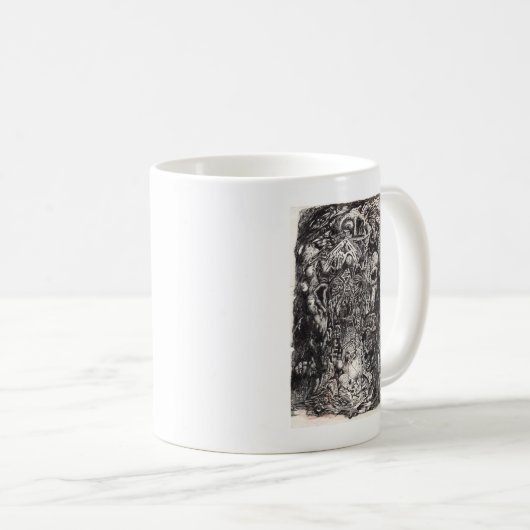 Alte, zeichnend Tinte Kaffeetasse (VorderseiteRechts)