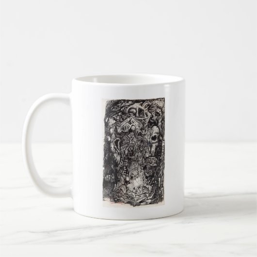 Alte, zeichnend Tinte Kaffeetasse (Links)