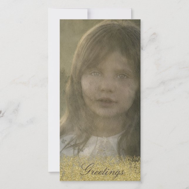 Alte Zeit Gold Veredelte Foto-Karte (Vorderseite)