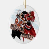 Alte Zeit-Hockey-Weihnachtsverzierung Keramikornament (Rechts)