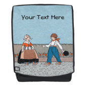 Alte Zeit Niederländische Kinder Holzschuhe Rote T Rucksack (Vorderseite)