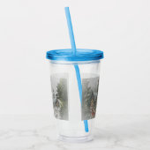 Alte Zeit Santa mit Kindern vor einer Kirche Acryltrinkbecher (Links)