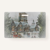 Alte Zeit Santa mit Kindern vor einer Kirche Ausweis (Rückseite)