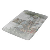 Alte Zeit Santa mit Kindern vor einer Kirche Badematte (Schrägansicht)