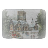 Alte Zeit Santa mit Kindern vor einer Kirche Badematte (Vorderseite)