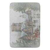 Alte Zeit Santa mit Kindern vor einer Kirche Badematte (Vorderseite Vertikal)