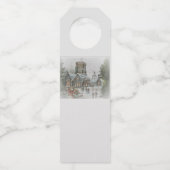 Alte Zeit Santa mit Kindern vor einer Kirche Flaschenanhänger (Rückseite)