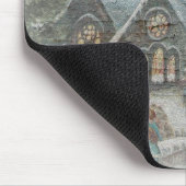 Alte Zeit Santa mit Kindern vor einer Kirche Mousepad (Ecke)