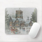 Alte Zeit Santa mit Kindern vor einer Kirche Mousepad (Mit Mouse)