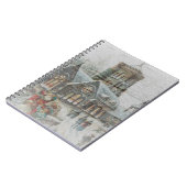 Alte Zeit Santa mit Kindern vor einer Kirche Notizblock (Linke Seite)