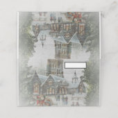 Alte Zeit Santa mit Kindern vor einer Kirche Platzkarte (Außenseite Aufgefaltet)