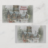 Alte Zeit Santa mit Kindern vor einer Kirche Visitenkarte (Vorne/Hinten)