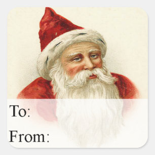 Alte Zeiten Santa Vintage-Geschenk-Anhänger Quadratischer Aufkleber