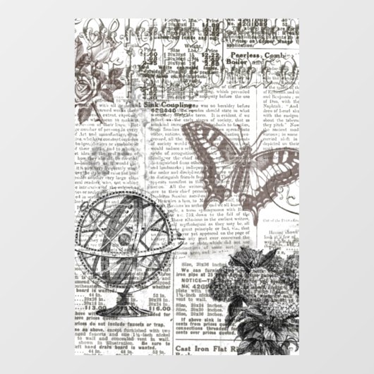 Alte Zeitung Fensteraufkleber (Blatt)