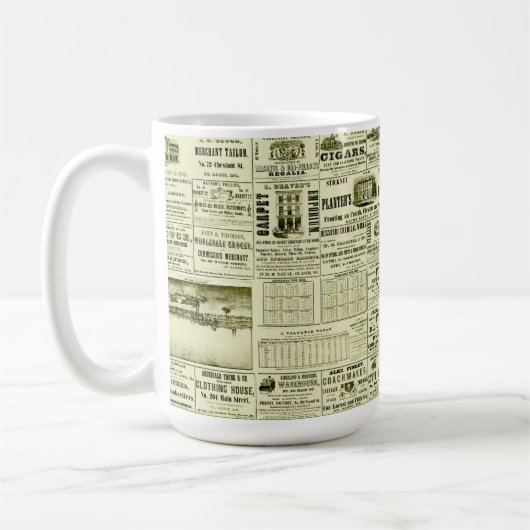 Alte Zeitung Kaffeetasse (Links)